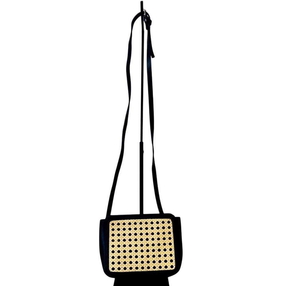 OAK + FORT Woven Belt Bag Adjustable Black and Tan